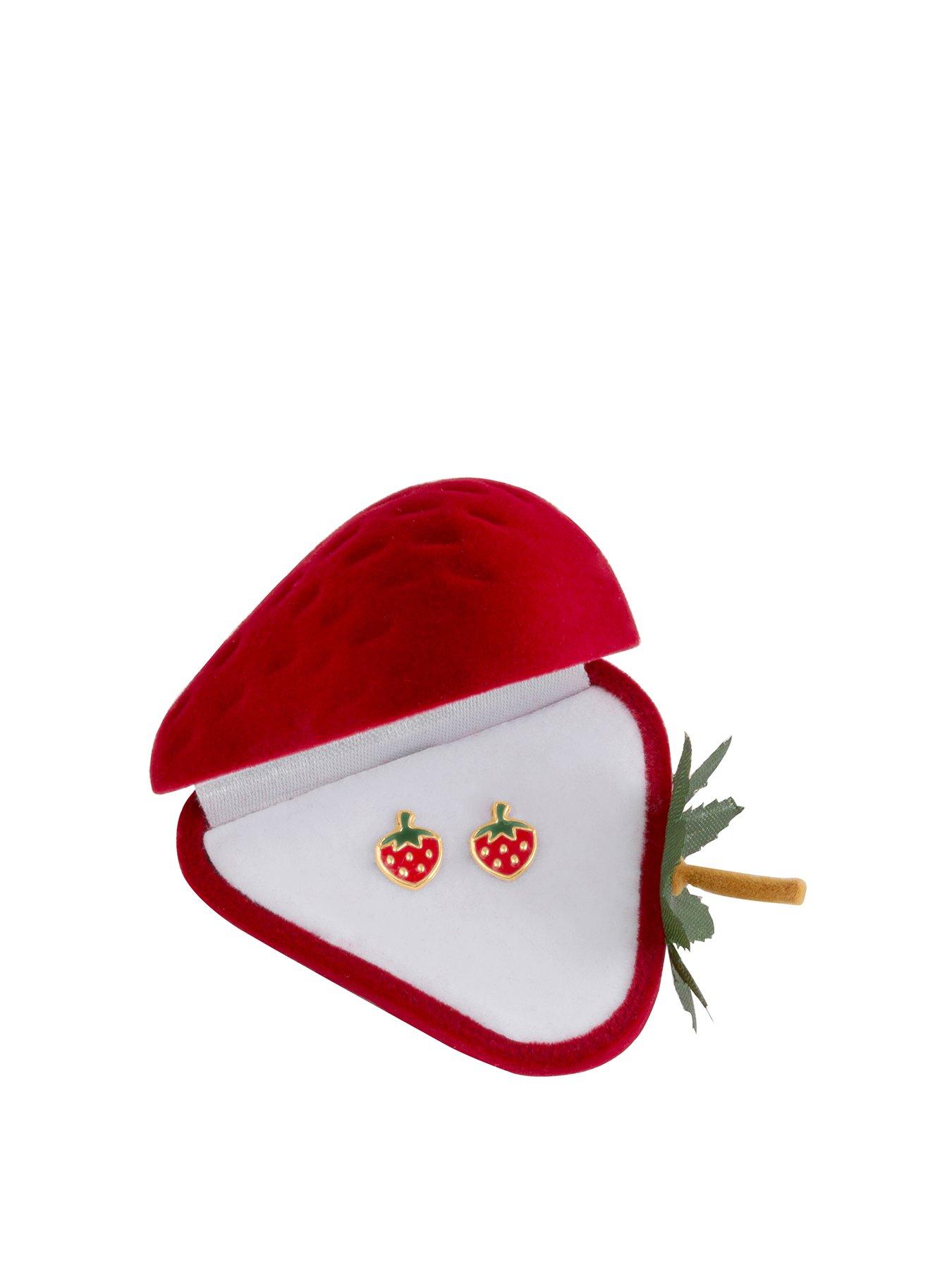 the-love-collection-9ct-gold-enamel-strawberry-stud-earrings-with-gift-box