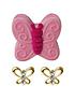  image of love-gold-9ct-butterfly-crystal-stud-earrings-with-gift-box