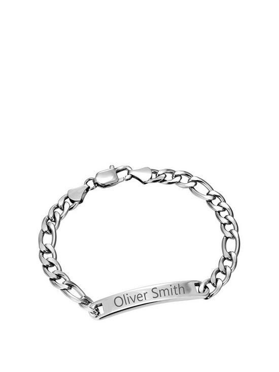 front image of mens-personalised-id-bracelet