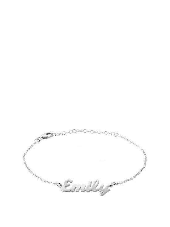 front image of the-love-silver-collection-sterling-silver-personalised-adjustable-name-bracelet