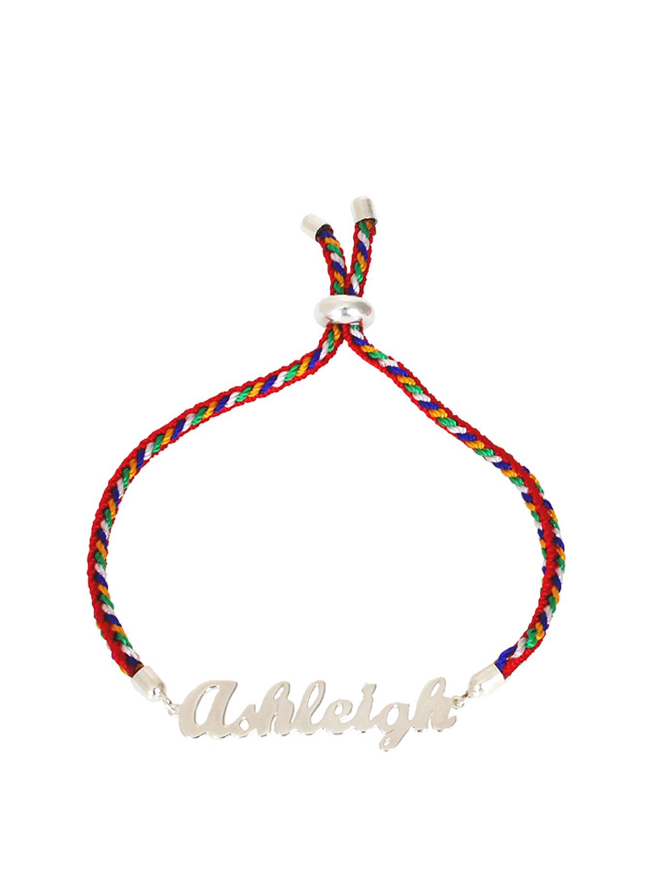 front image of the-love-collection-childrens-sterling-silver-cord-personalised-adjustable-name-bracelet