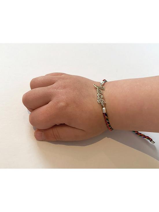 stillFront image of the-love-silver-collection-childrens-sterling-silver-cord-personalised-adjustable-name-bracelet