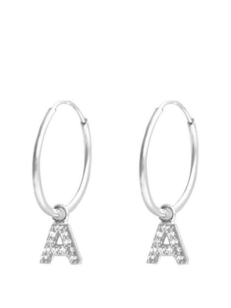the-love-silver-collection-sterling-silver-personalised-initial-14mm-hoop-earrings