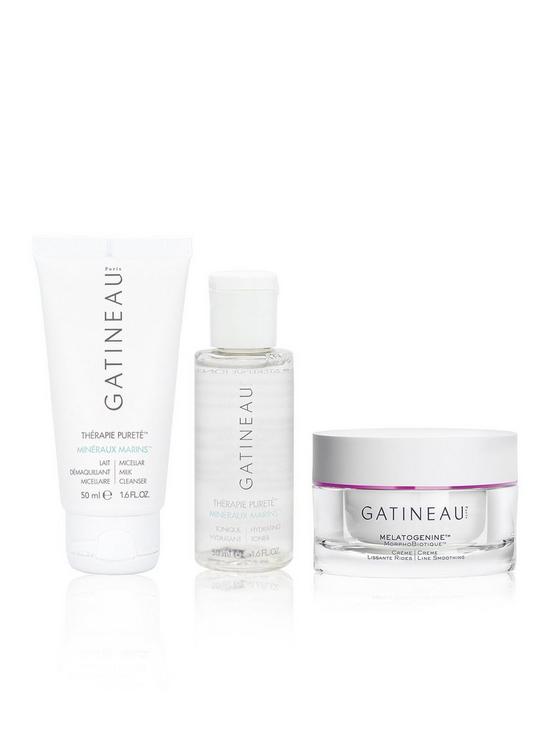 front image of gatineau-probiotic-cleanse-tone-and-moisturise-trio