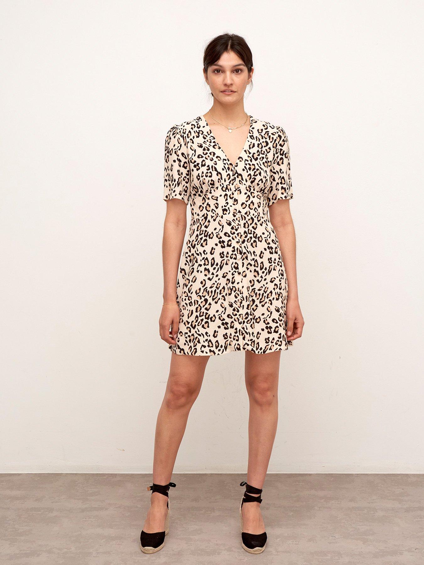 Nobodys Child Alexa Leopard Print Mini Dress - Natural/Print ...