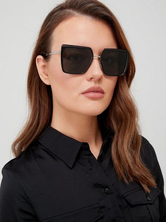 front image of prada-square-sunglasses-black