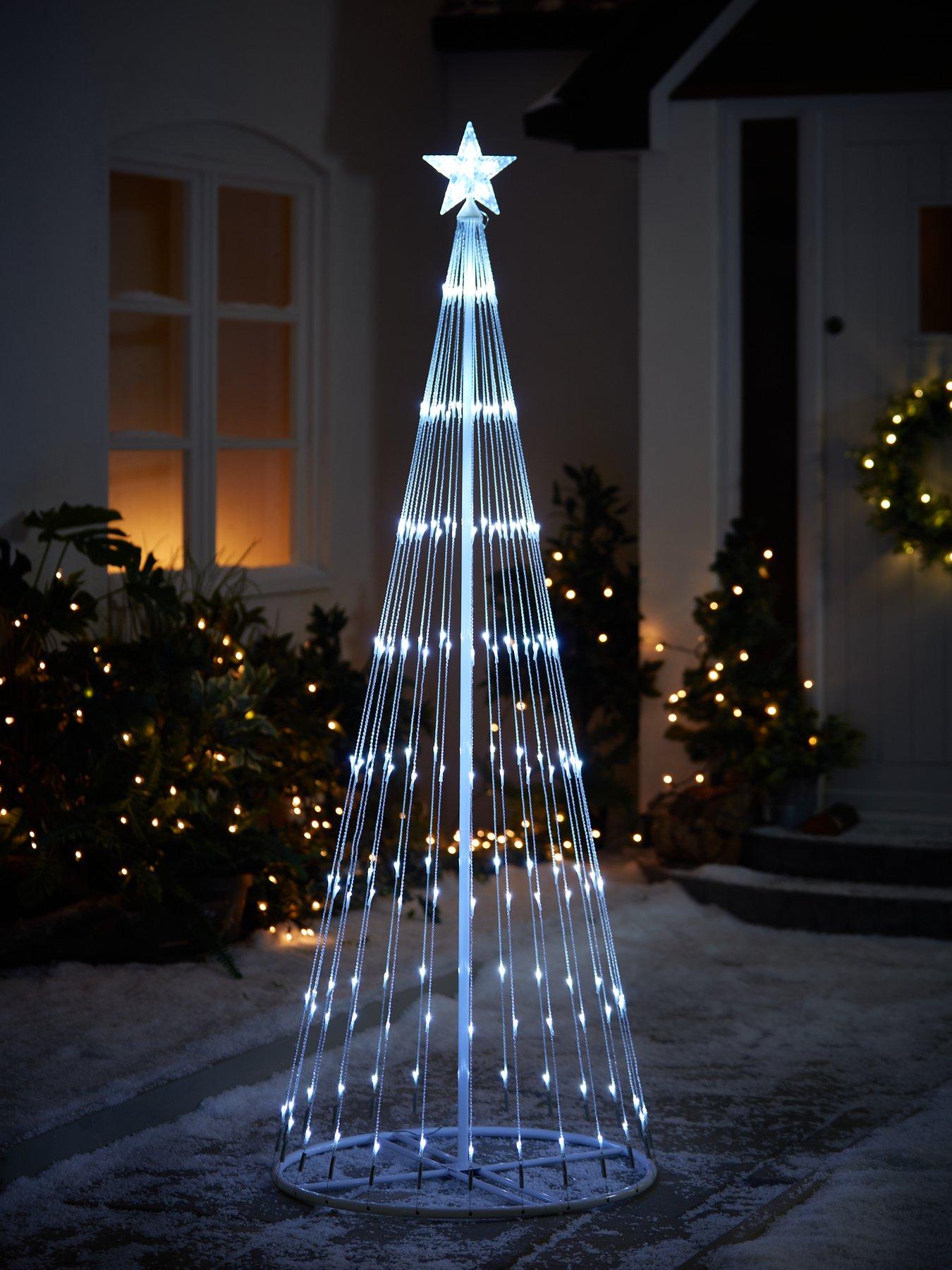 The Very Collection 6ft White Waterfall LED Outdoor Christmas Tree Light