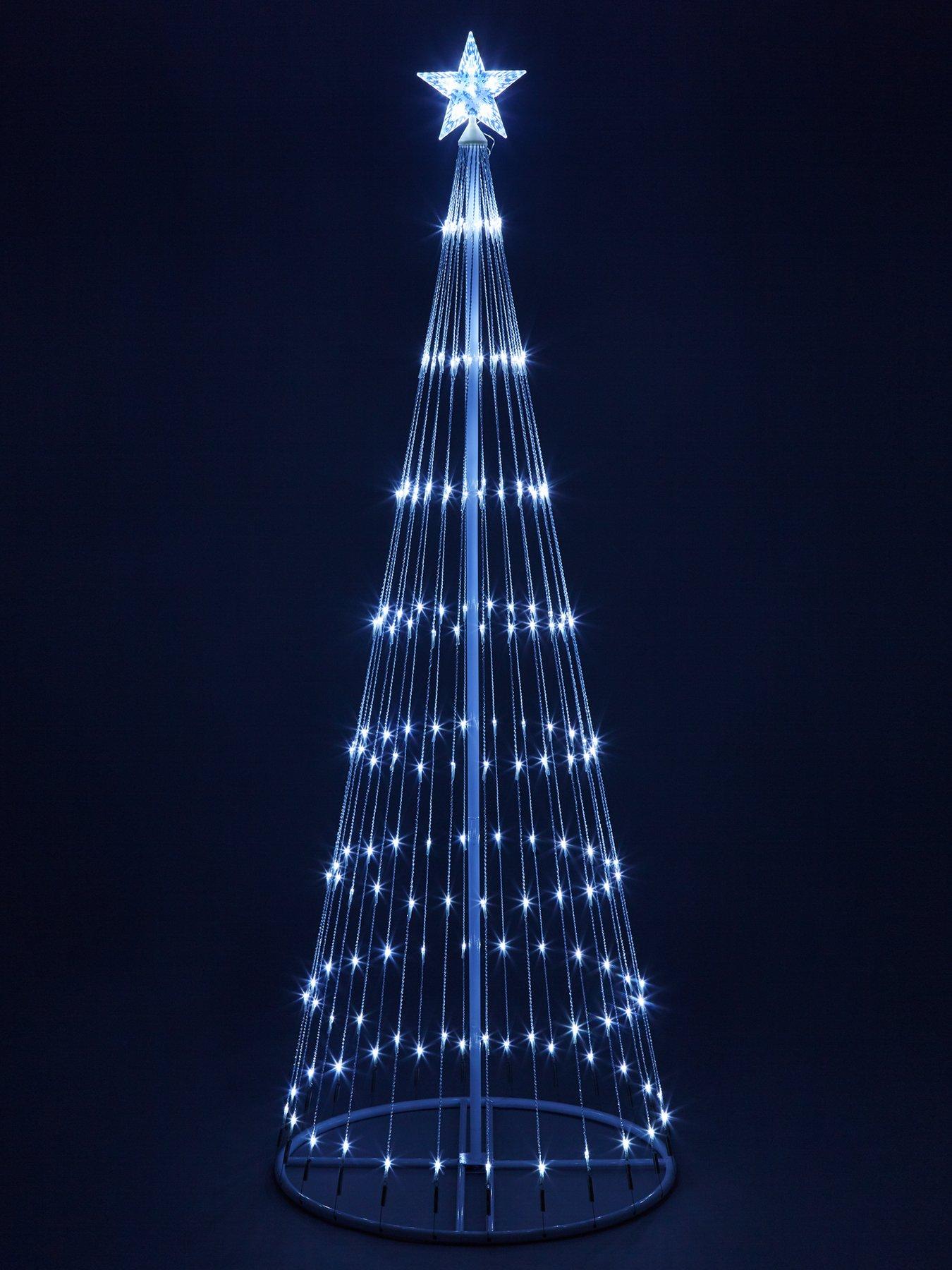 Very Home 6ft White Waterfall LED Outdoor Christmas Tree Light ...