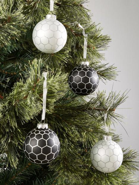 set-of-4nbspblack-and-white-glass-christmas-baubles