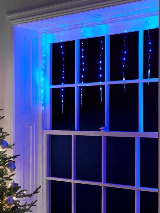 front image of blue-icicle-window-indoor-christmas-curtain-light-200nbspcm