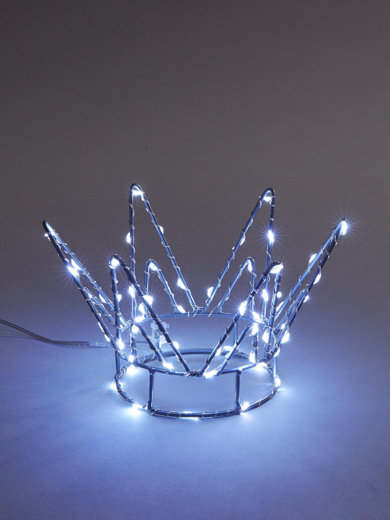  image of very-home-led-crown-christmas-tree-topper-light-silver