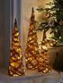  image of set-of-3-rattan-effect-lit-cone-christmas-room-decorations