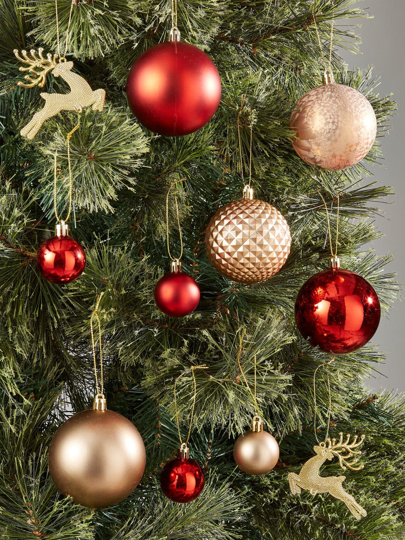  image of everyday-pack-of-50-luxe-christmas-tree-baubles-ndash-red-and-goldnbsp