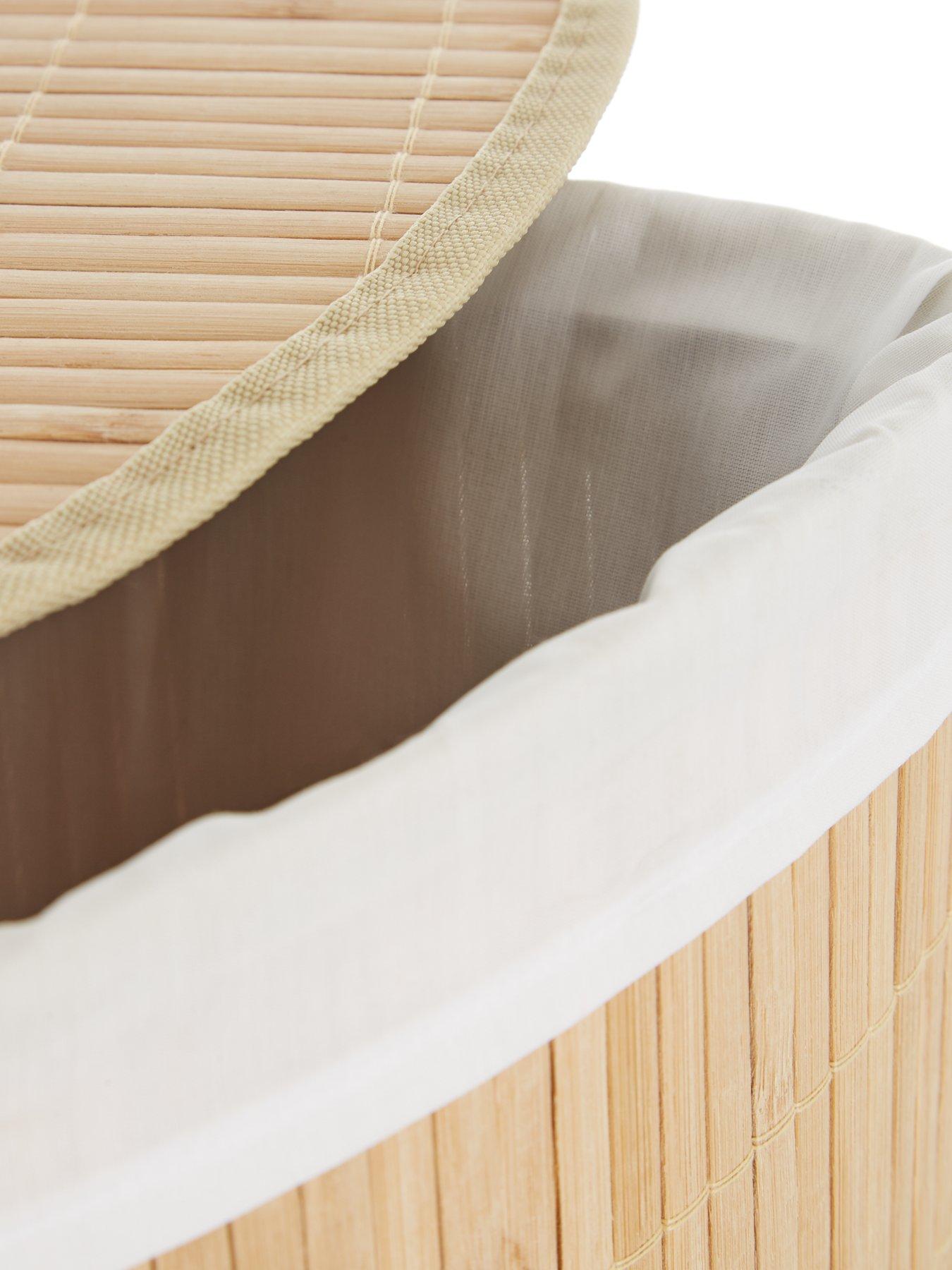  image of the-very-collection-bamboo-corner-laundry-hamper