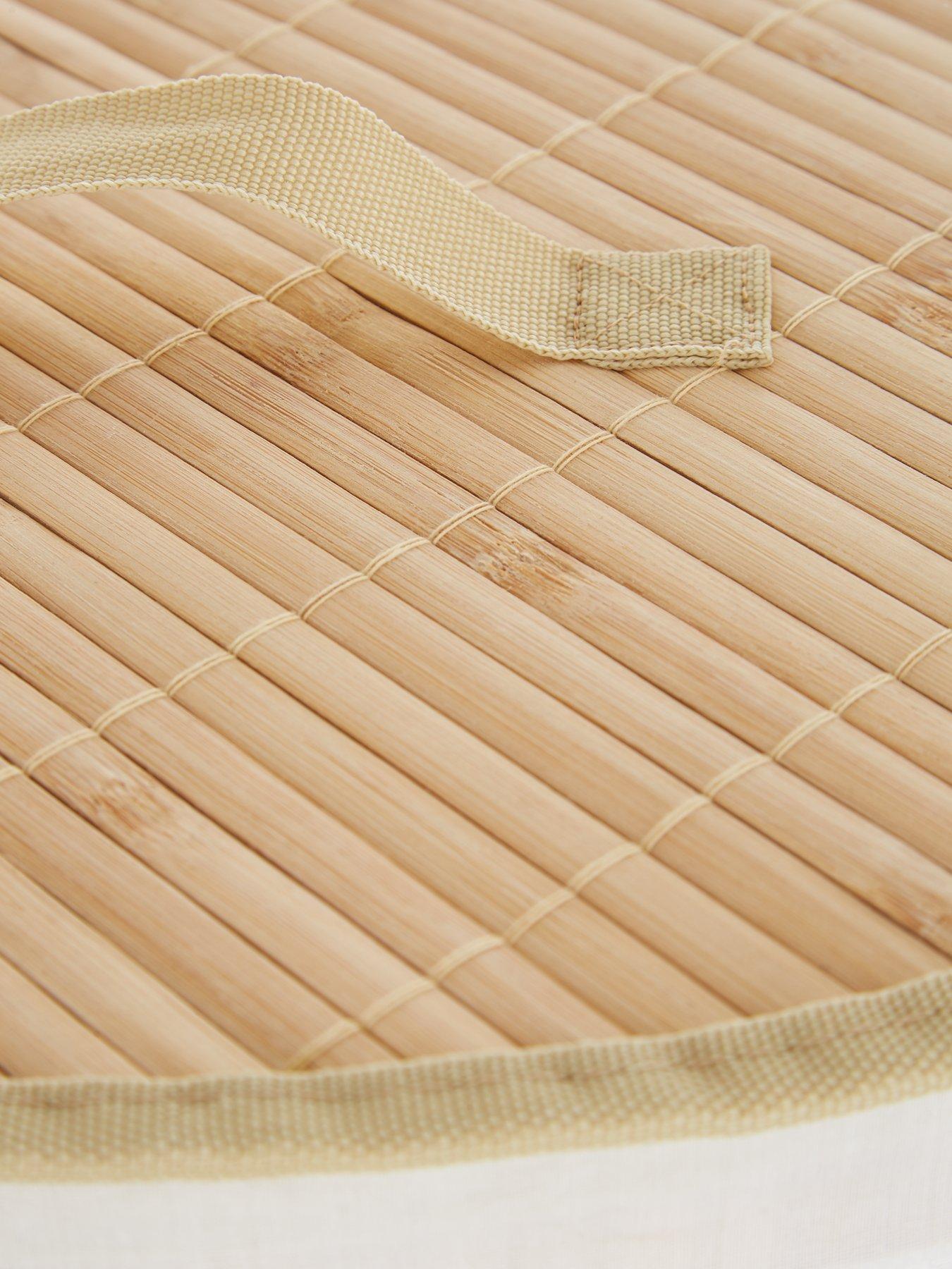  image of the-very-collection-bamboo-corner-laundry-hamper
