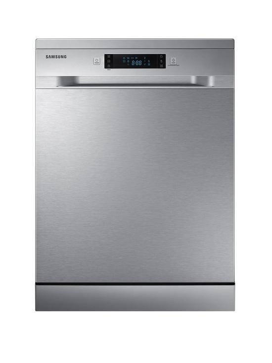 front image of samsung-dw60m5050fseu-series-5-freestanding-full-size-dishwasher-13-place-settings-silver