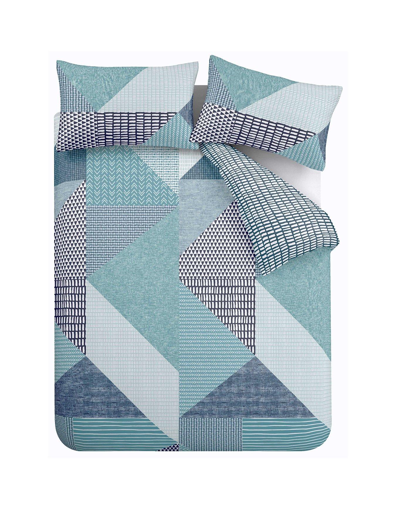 Catherine Lansfield Larsson Geo Duvet Cover Set Teal