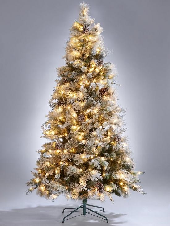 front image of 7ft-denver-flocked-pre-lit-christmas-tree-with-pinecones