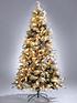  image of 7ft-denver-flocked-pre-lit-christmas-tree-with-pinecones