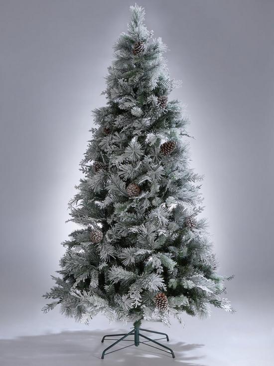 stillFront image of 7ft-denver-flocked-pre-lit-christmas-tree-with-pinecones