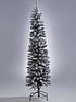  image of 6ft-pre-lit-flocked-pencil-christmas-tree-in-black