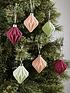  image of set-of-6-folk-flocked-glass-christmas-tree-decorations