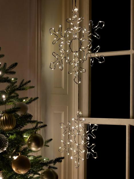 set-ofnbsp2-pre-lit-hanging-snowflake-christmas-decorations