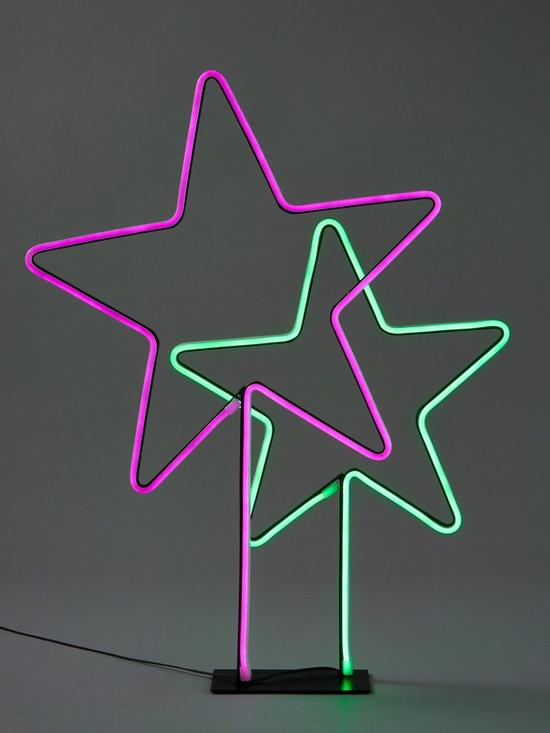 stillFront image of duo-neon-star-room-light-christmas-decoration