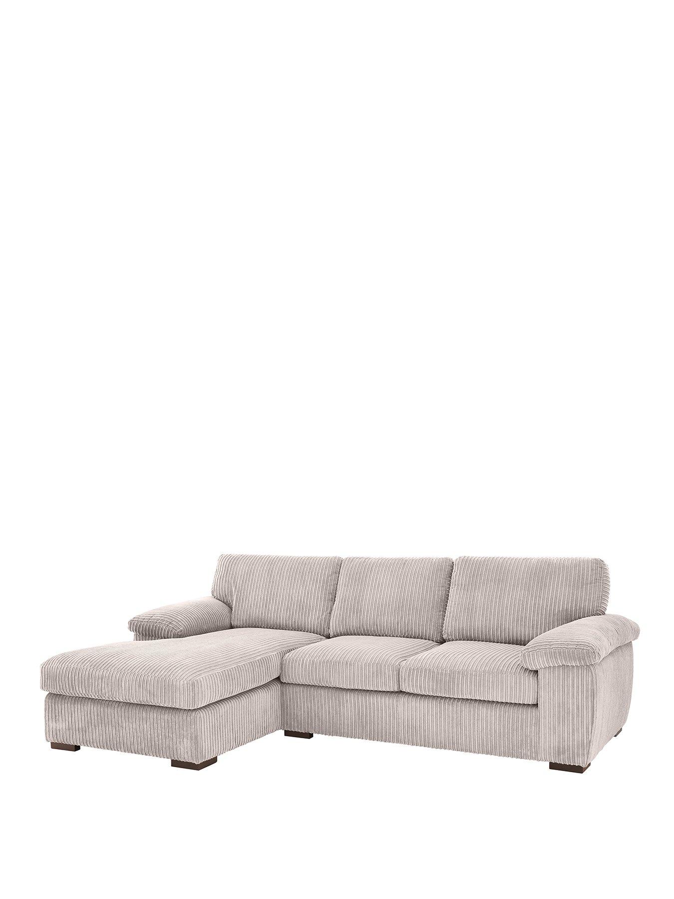Image 2 of 6 of The Very Collection Amalfi Standard Back Fabric Left Hand 3 seater Chaise Sofa - Silver - FSC&reg; Certified