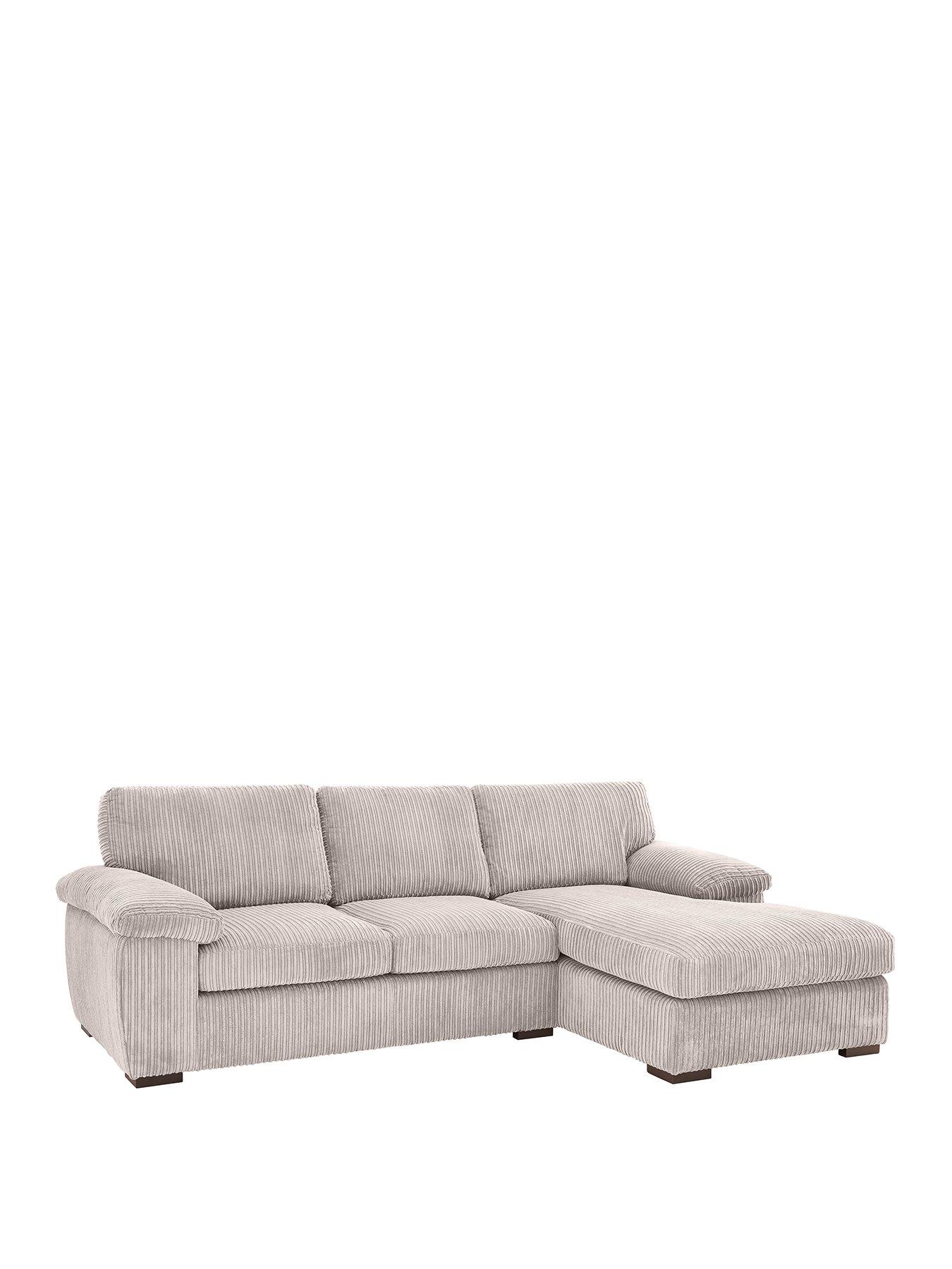 Image 2 of 6 of The Very Collection Amalfi Standard Back Fabric Right Hand 3 seater Chaise Sofa - Silver - FSC&reg; Certified
