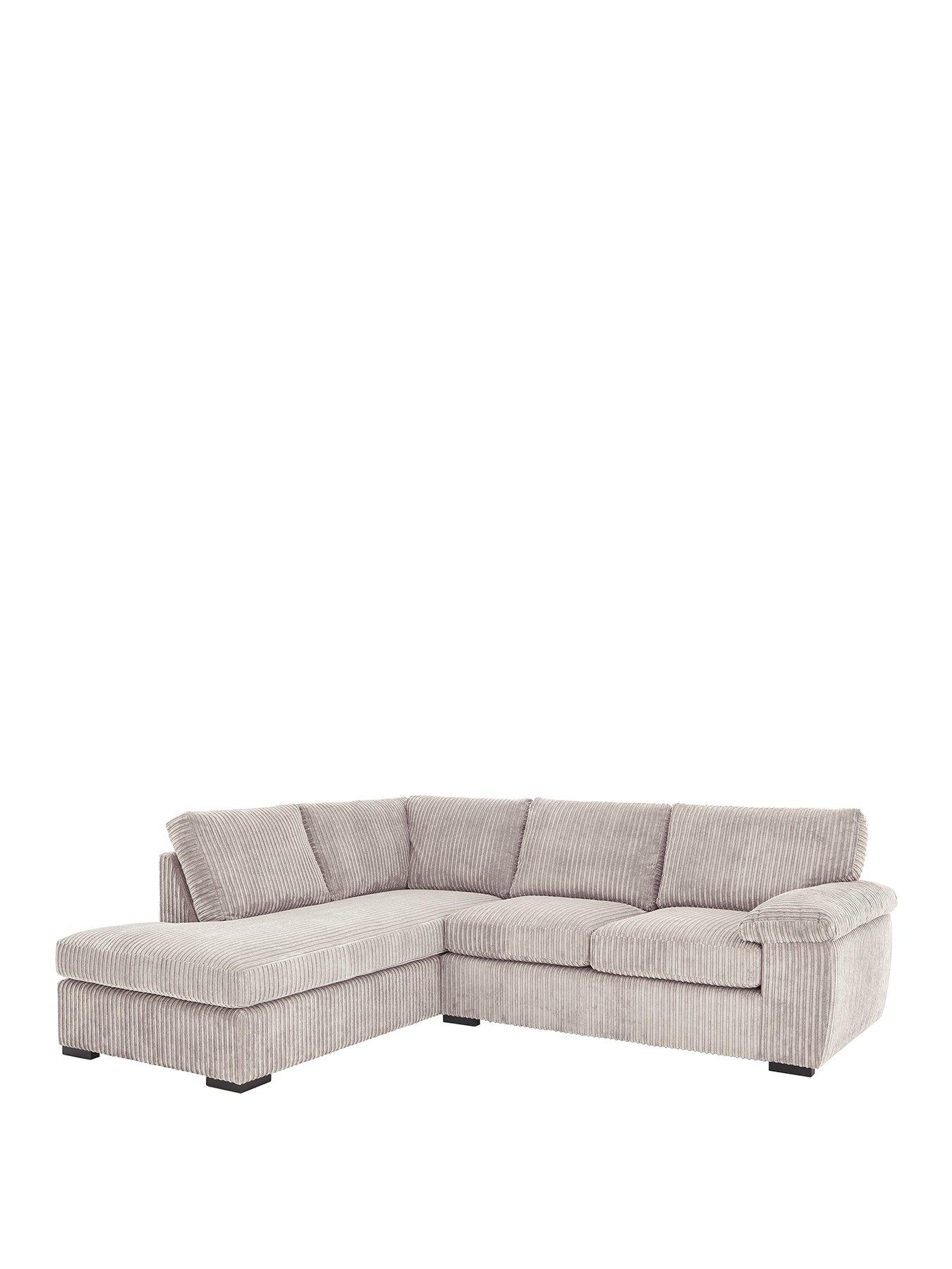Image 2 of 6 of The Very Collection Amalfi Standard Back Fabric Left Hand Corner Chaise Sofa - Silver - FSC&reg; Certified