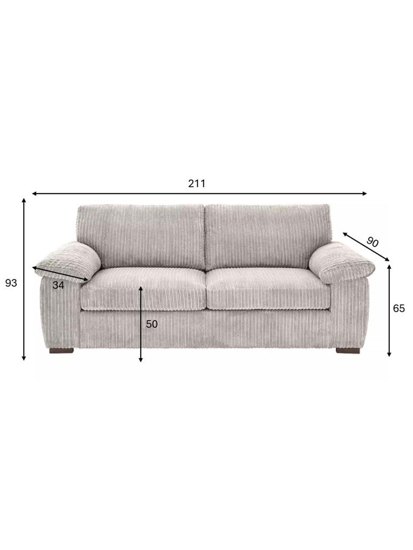 Image 6 of 7 of The Very Collection Amalfi Standard Back Fabric 3 Seater Sofa - Silver - FSC&reg; Certified