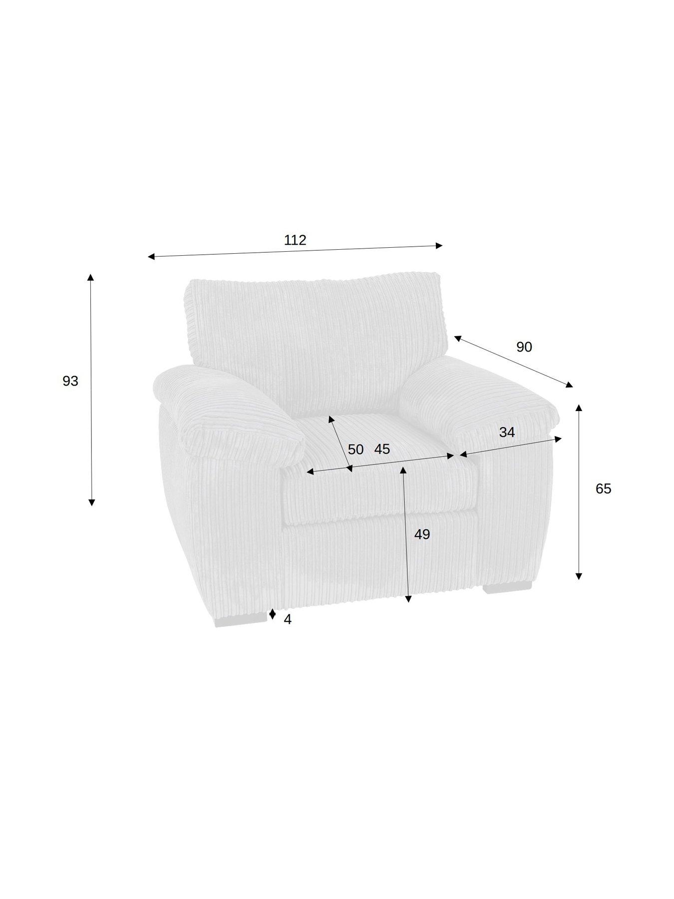 Image 5 of 6 of Very Home Amalfi Fabric Armchair - Silver&nbsp;- FSC&reg; Certified