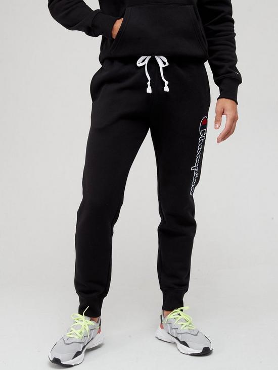 front image of champion-joggers-black