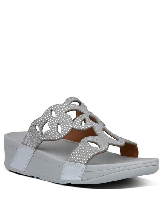 front image of fitflop-elora-wedge-sandalsnbsp--silver