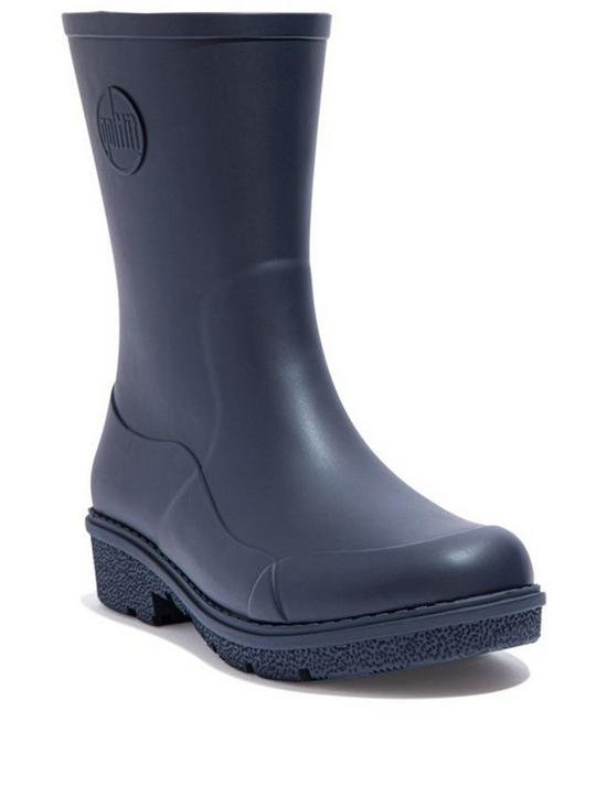front image of fitflop-wonderwell-wellington-boots-navy
