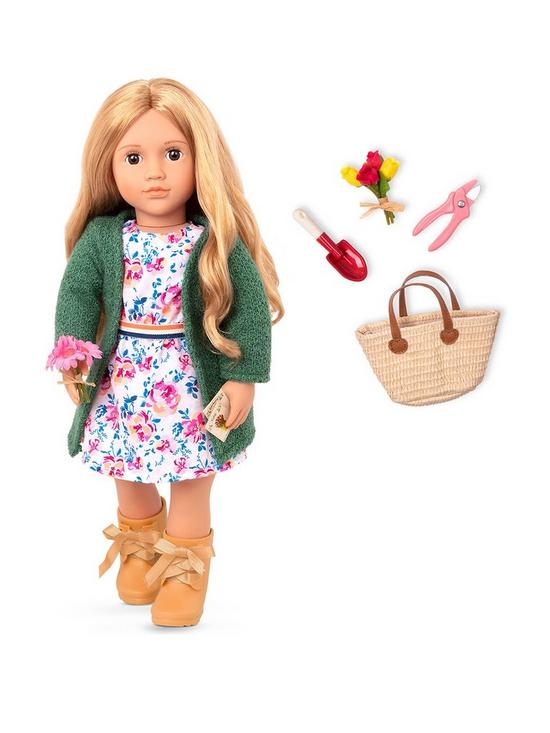 front image of our-generation-sage-deluxe-gardening-doll