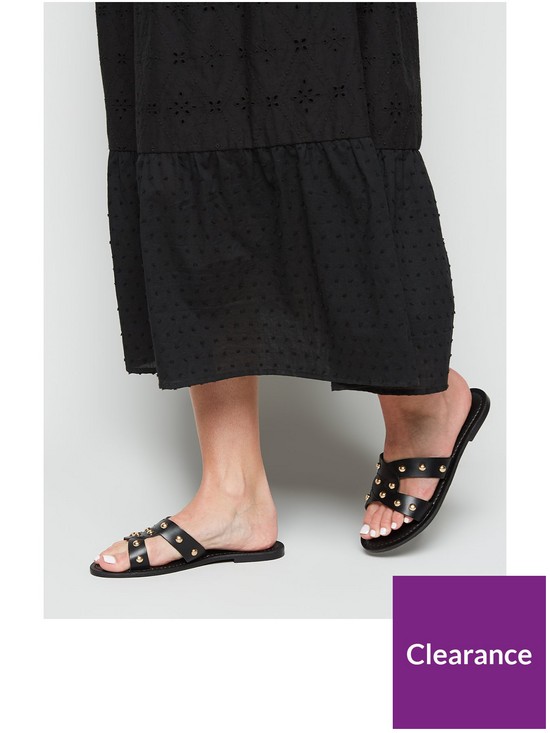 stillFront image of new-look-flat-studded-sandal-black