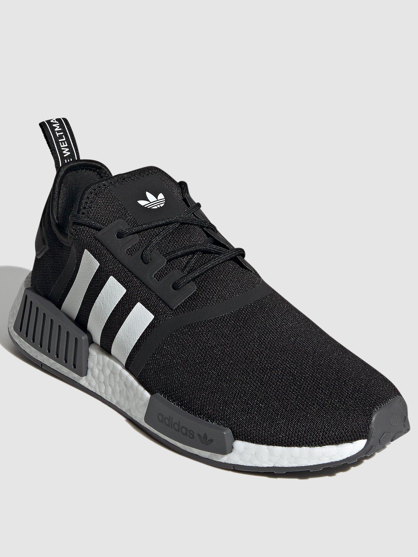 Adidas originals nmd r1 shop trainer in black and white