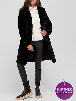 v-by-very-textured-faux-fur-coat-black
