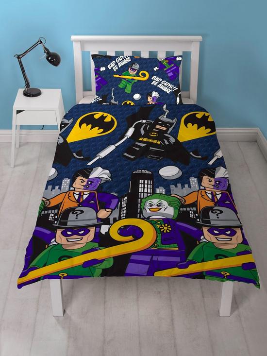 front image of lego-batman-superheroes-challenge-single-duvet-cover-set