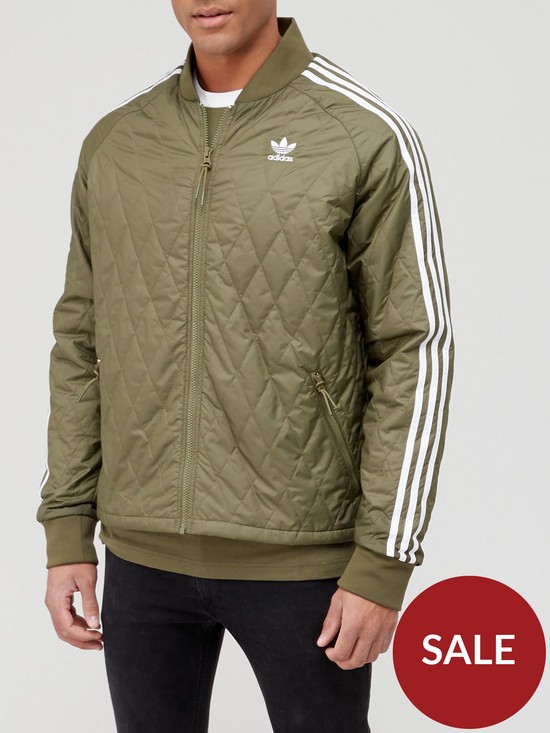 front image of adidas-originals-quilted-jacket-khaki