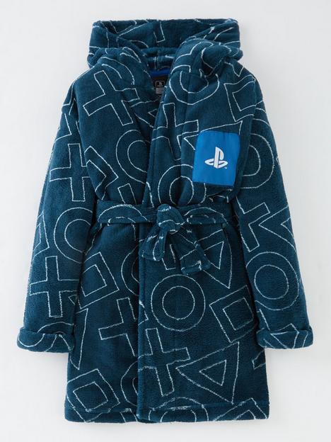 playstation-boys-playstation-all-over-print-dressing-gown-navy