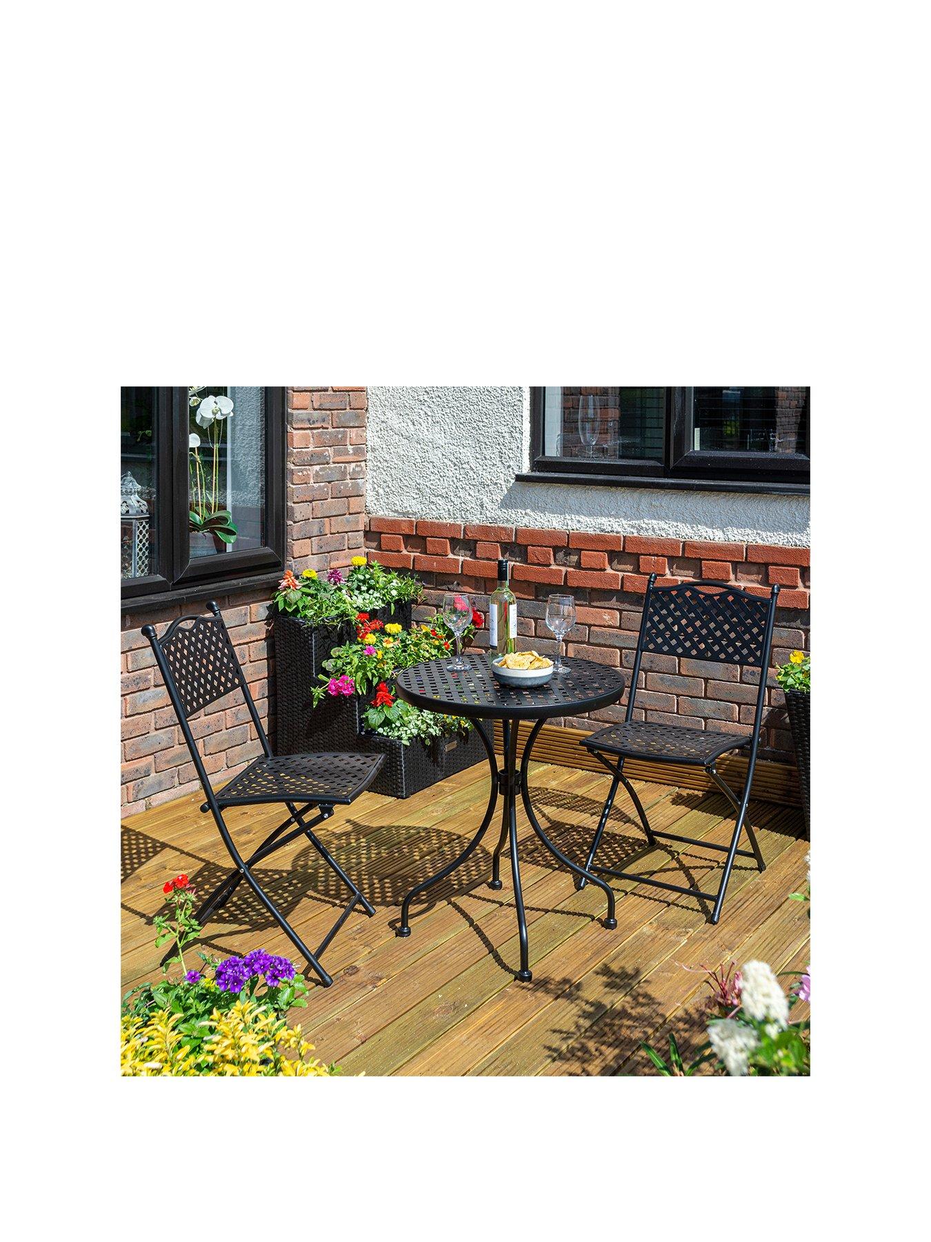 Rowlinson Havana Bistro Set Matt Black littlewoods