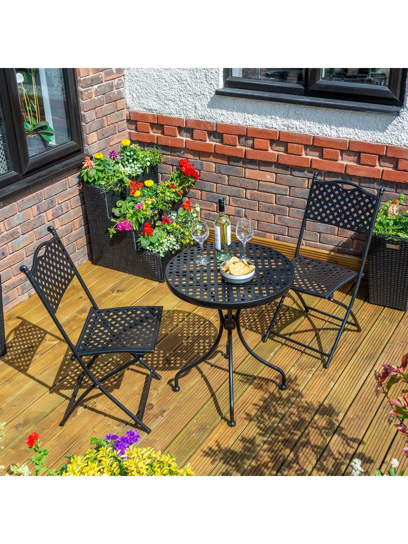 Image 2 of 7 of Rowlinson Havana Bistro Set (Matt Black)