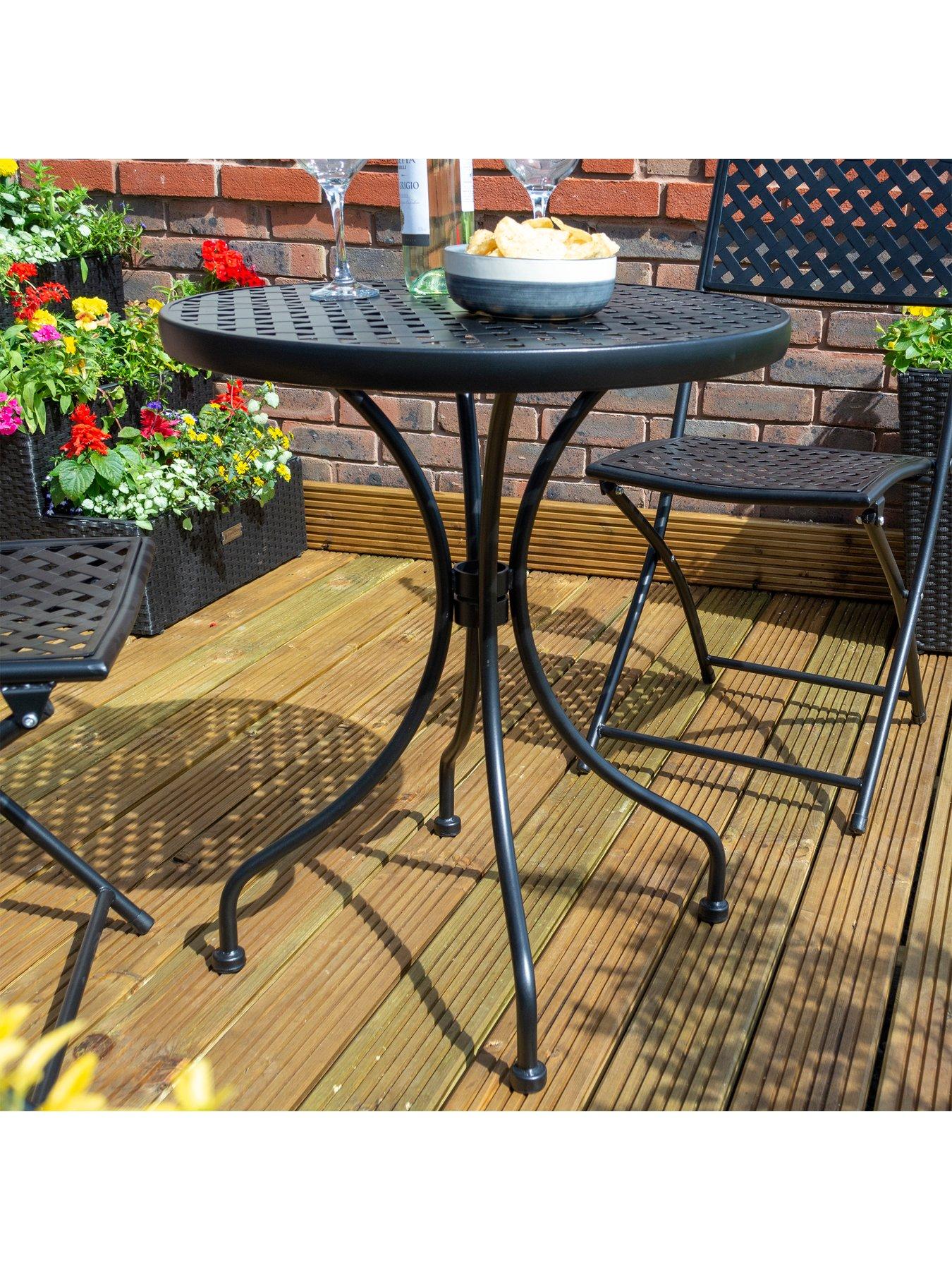 Rowlinson Havana Bistro Set (Matt Black) Littlewoods