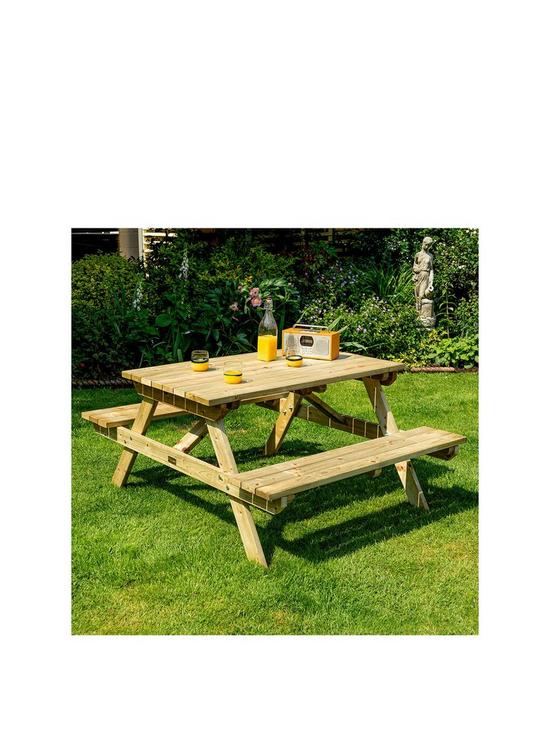 front image of rowlinson-4ft-picnic-bench