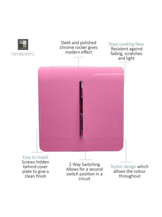 stillFront image of trendiswitch-1g-2w-10-amp-light-switch-pink