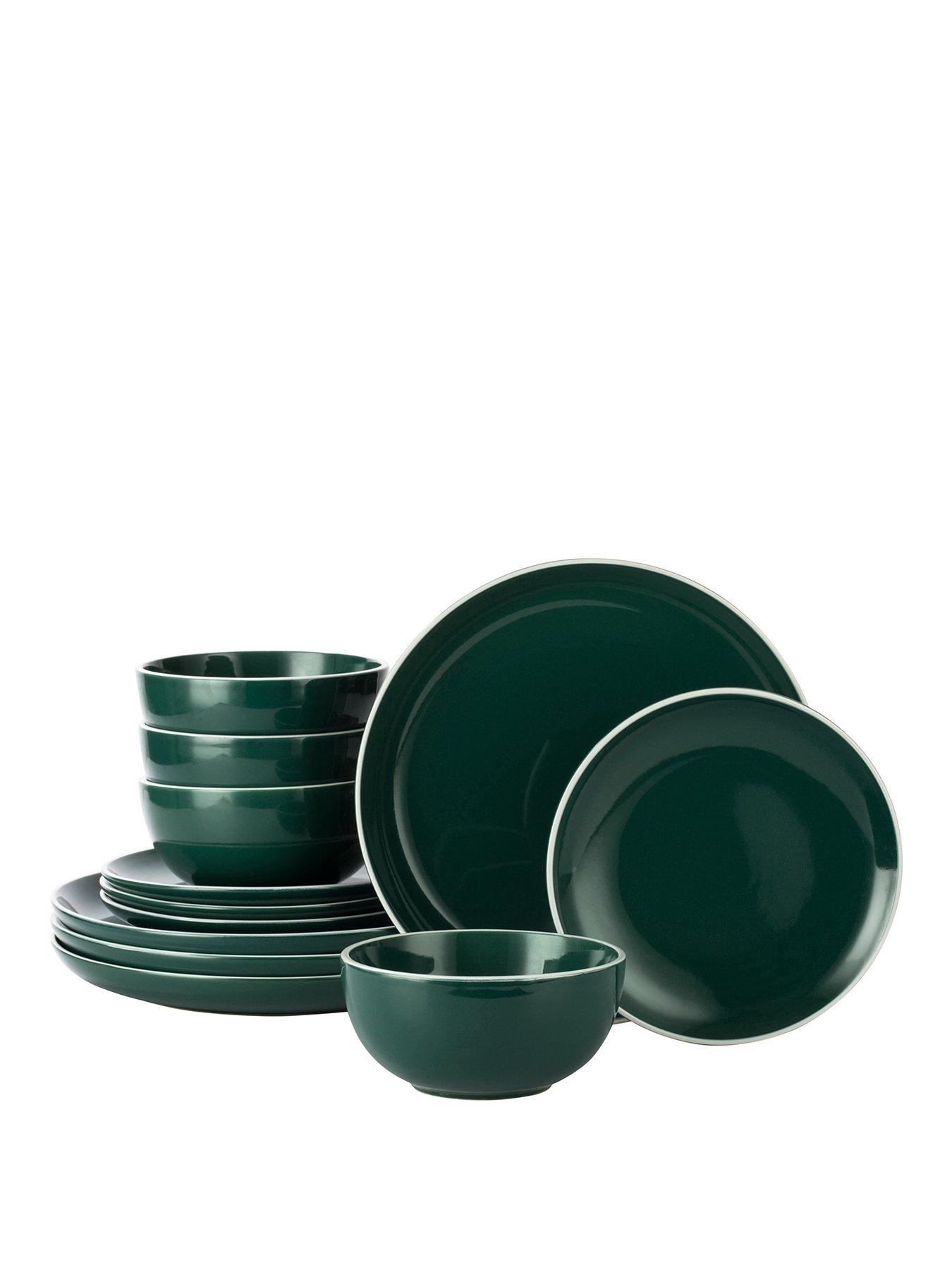 Image 1 of 6 of WATERSIDE 12-Piece Dinner Set in Emerald Green
