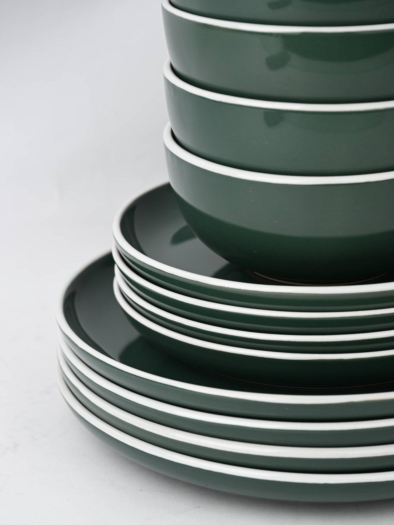 Image 3 of 6 of WATERSIDE 12-Piece Dinner Set in Emerald Green